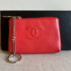 Chanel zip key wallet